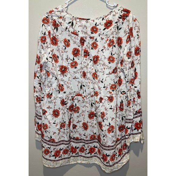 Miss Me Womens‎ Floral V-Neck Bell Sleeve Tunic Size Medium - Picture 2 of 7